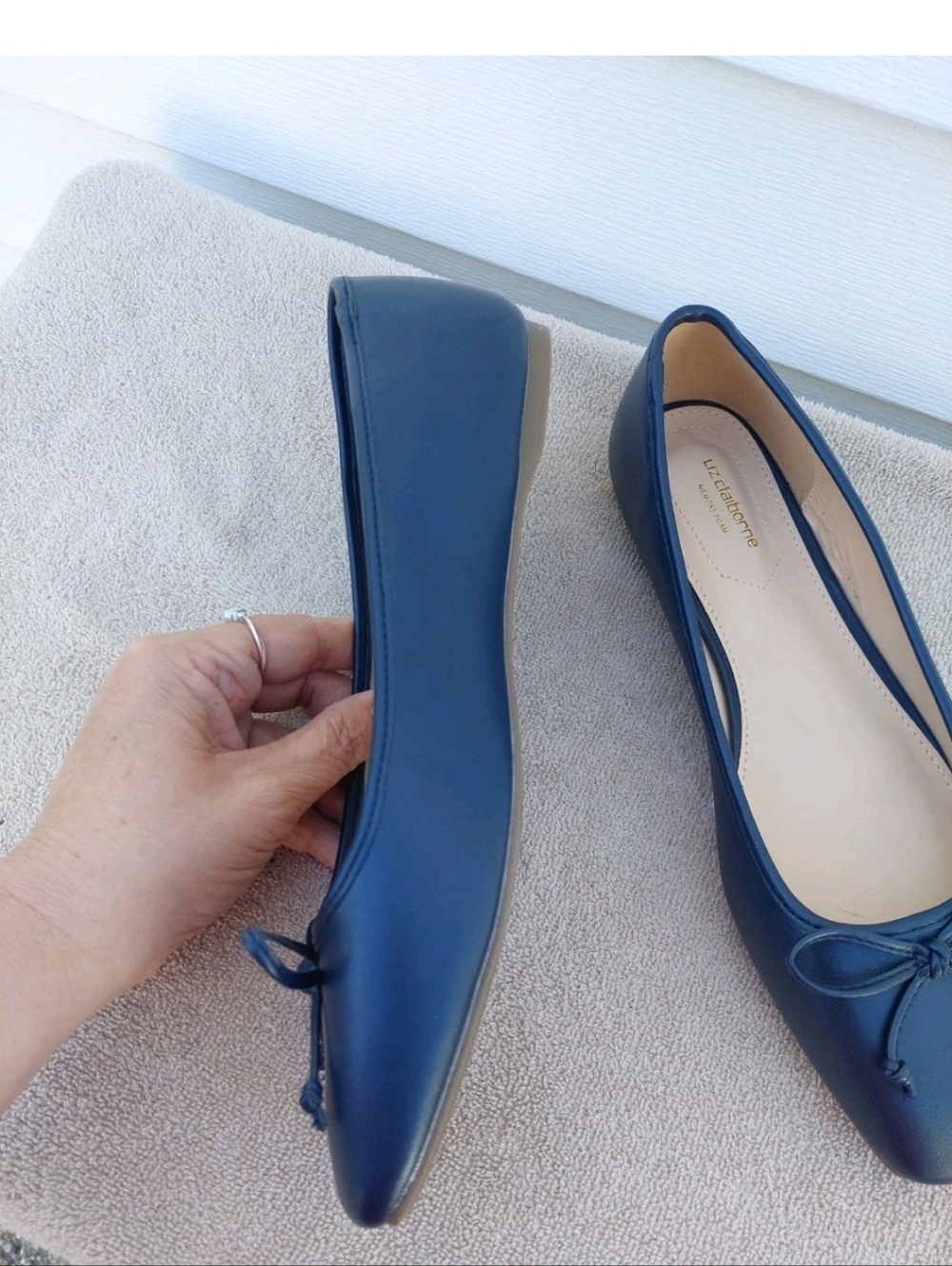 Classic Navy Square-Toe Ballet Flats - Picture 3 of 5